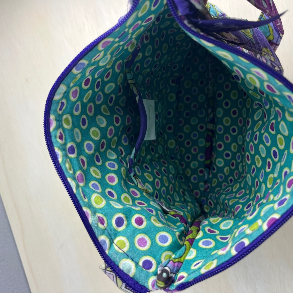 Vera Bradley Purple Paisley Quilted Cotton Crossbody Bag Floral Messenger - Picture 7 of 8